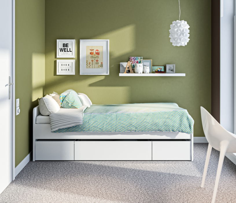 Кровати 90 см, Терра Кровать СБ-3149/1 с ящиками, основание СБ-3343 в подарок!