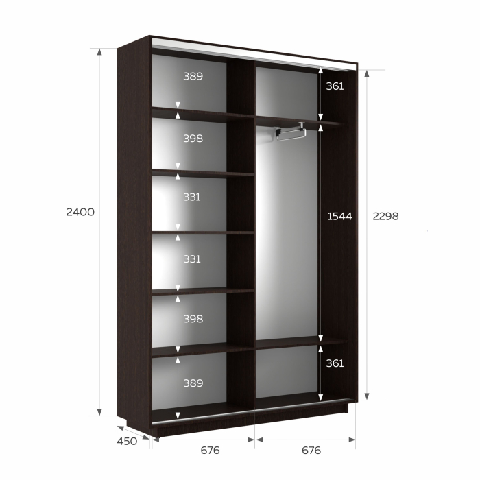 Шкафы-купе 2-х дверные, Шкаф-купе Экспресс 2-х дверный Фотопечать Шелк Стекла 140х45х240