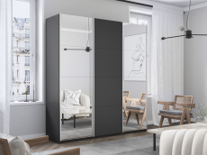 Шкафы-купе 3-х дверные, Шкаф Прайм трио 1ДСП+2 зеркало 2300х1800х570