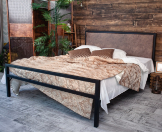 Кровать в стиле лофт Лоренцо 1.8 (Черный)