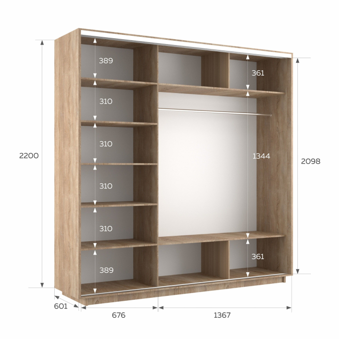 Шкафы-купе 3-х дверные, Шкаф-купе Экспресс 3-х дверный Фотопечать Ленты Стекла 210х60х220