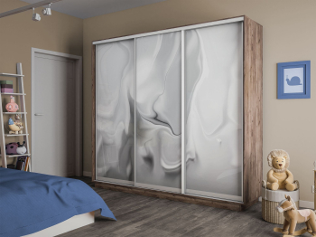Шкаф-купе Экспресс 3-х дверный Фотопечать Шелк Стекла 210х60х220