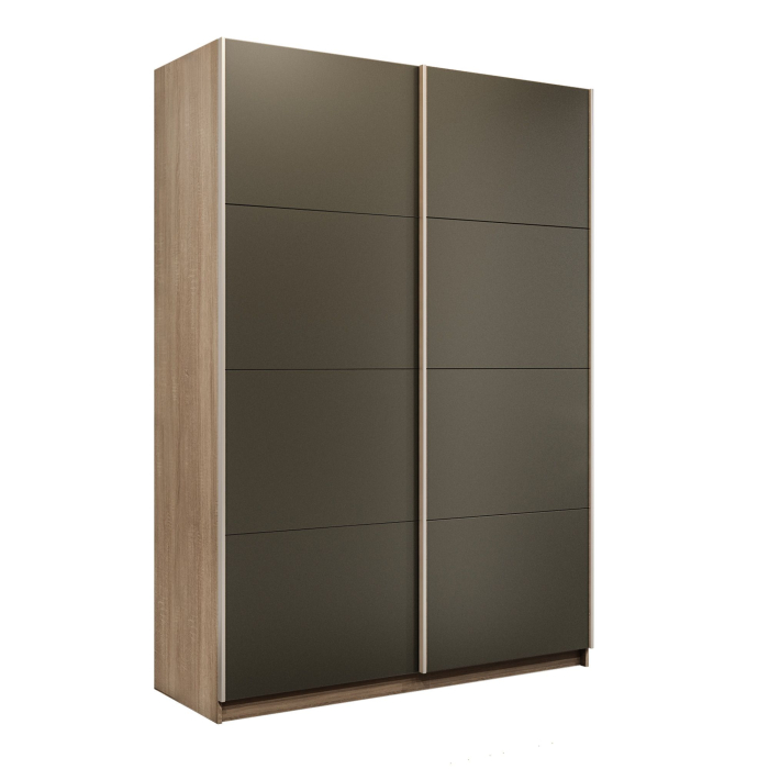 Шкафы-купе 2-х дверные, Шкаф-купе Прайм 2-х дверный Стекла хаки/Доводчики 140х57х230