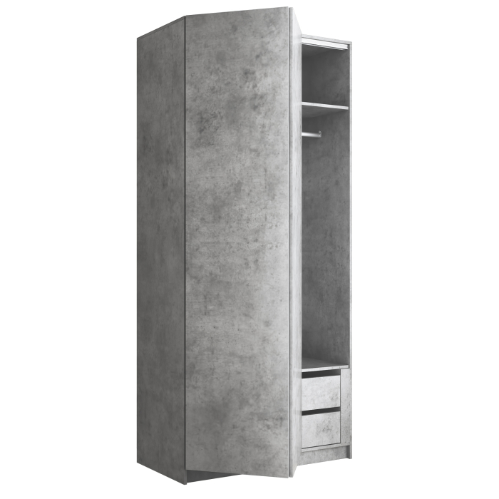 Шкафы распашные, Шкаф складной Е1 Локер ("Гармошка" с системой Push to Move/Левый)101х52,5х220 см, с модулем