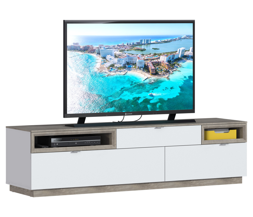 ТВ-тумбы, Тумба ТВ NAGOS СБ-3037 Белый Бриллиант,Дуб Риббек/Белый Бриллиант