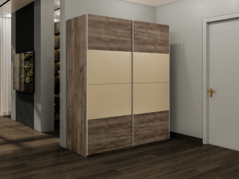 Шкаф-купе Эста 2-х дверный ДСП/Стекла фисташка/Доводчик 160х66х240