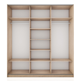 Шкаф-купе Прайм 3-х дверный Стекла черные/Зеркало/Доводчики 210х57х230