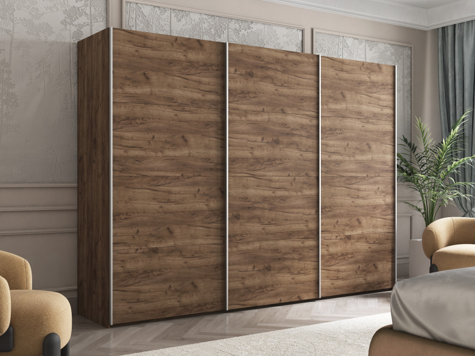 Шкафы-купе 3-х дверные, Шкаф Эста трио ЛДСП 2400 x 3000 x 660