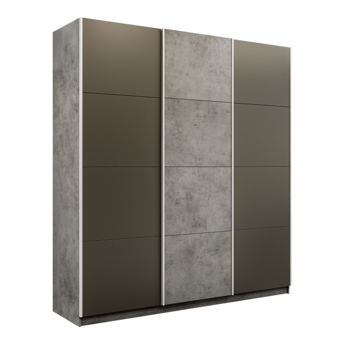 Шкафы-купе 3-х дверные, Шкаф-купе Прайм 3-х дверный Стекла хаки/ДСП/Доводчики 180х57х230