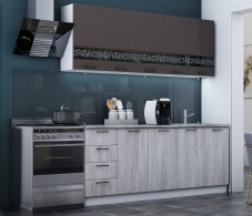 Кухонные гарнитуры, Кухня Милена 2,0 м Смоки софт/Вяз МДФ