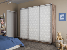 Шкафы-купе 3-х дверные, Шкаф-купе Экспресс 3-х дверный Фотопечать Калейдоскоп Стекла 240х60х240