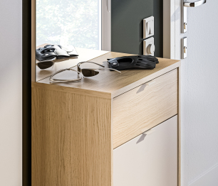 Обувница Афина СБ-3318 Дуб Винченца/Дуб Винченца,Кашемир серый