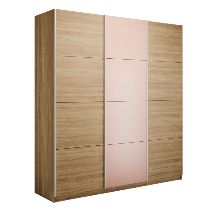 Шкафы-купе 3-х дверные, Шкаф-купе Прайм 3-х дверный Стекла пудра/ДСП/Доводчики 210х57х230