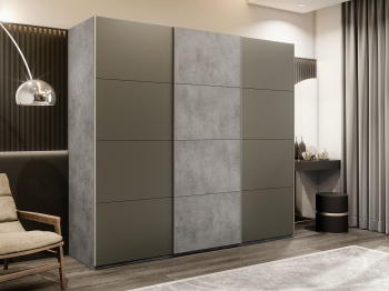 Шкаф-купе Эста 3-х дверный ДСП/Стекла хаки/Доводчик 240х66х240