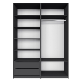 Распашной шкаф Локер 800+800 (Гармошка с системой Push to Move/Левый) с полками и ящиками слева