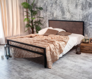 Кровать в стиле лофт Лоренцо 1.4 (Черный)