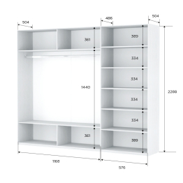 Шкаф-купе Прайм 3-х дверный Стекла пудра/ДСП/Доводчики 180х57х230