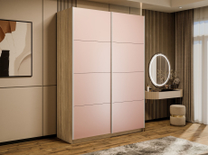 Шкафы-купе 2-х дверные, Шкаф-купе Прайм 2-х дверный Стекла пудра/Доводчики 120х57х230