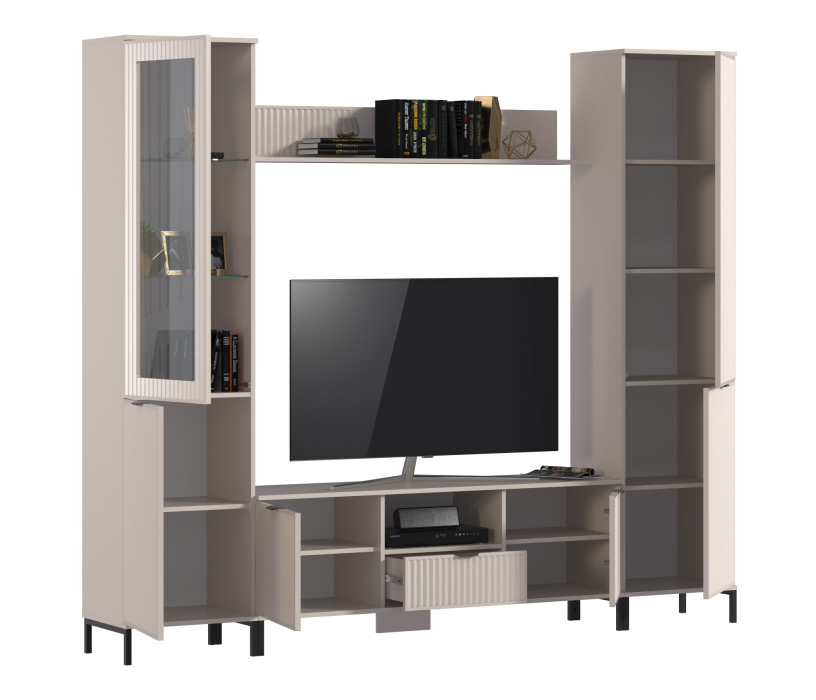 Стенки для гостиной, Набор для гостиной Турин Кашемир серый/МДФ Кашемир
