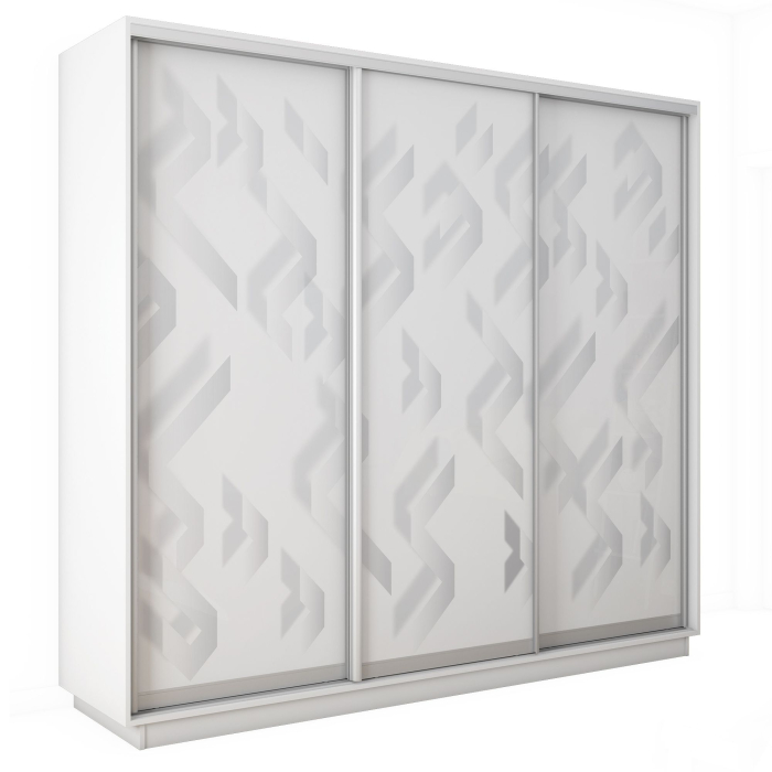 Шкафы-купе 3-х дверные, Шкаф-купе Экспресс 3-х дверный Фотопечать Ленты Стекла 240х60х240