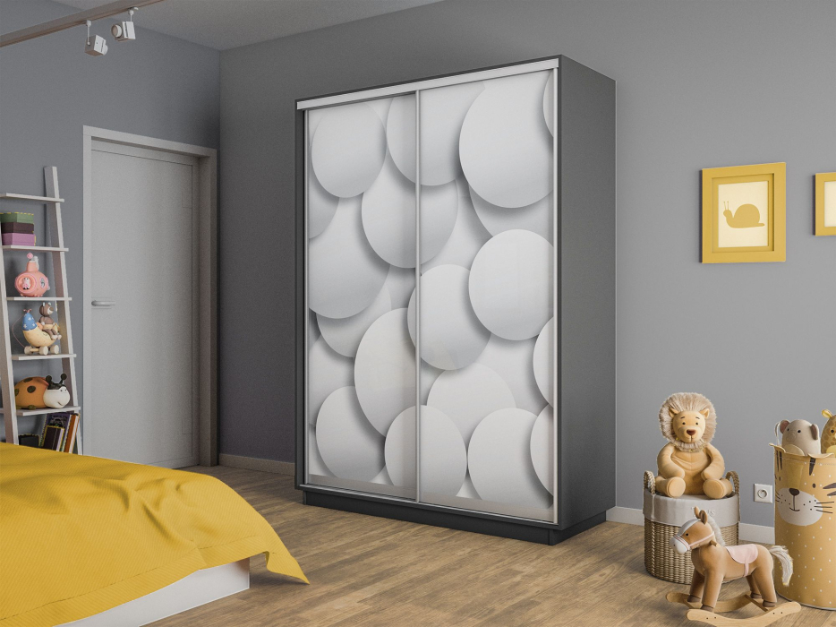 Шкафы-купе 2-х дверные, Шкаф-купе Экспресс 2-х дверный Фотопечать Шары Стекла 140х60х240