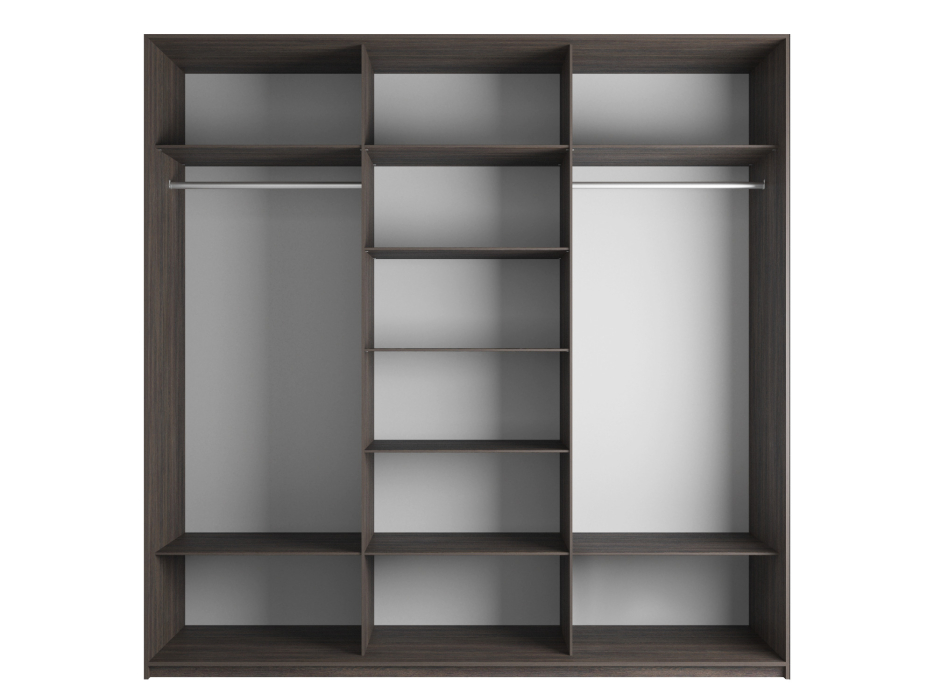 Шкафы-купе 3-х дверные, Шкаф-купе Эста Трио Стекло белое 240х66х240