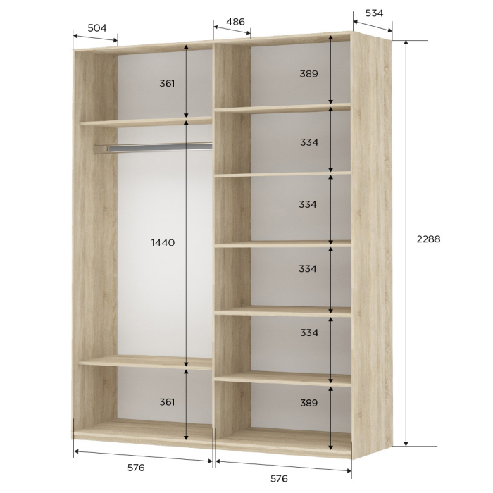 Шкафы-купе 2-х дверные, Шкаф-купе Прайм 2-х дверный ДСП/Стекло пудра/Доводчики 120х57х230