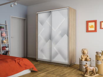 Шкаф-купе Экспресс 2-х дверный Фотопечать Квадрат Стекла 160х45х220