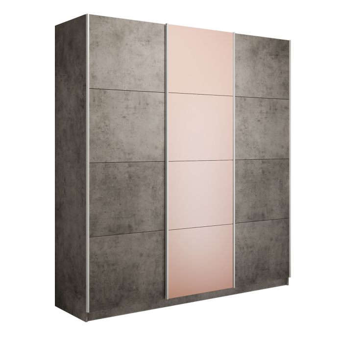 Шкафы-купе 3-х дверные, Шкаф-купе Прайм 3-х дверный Стекла пудра/ДСП/Доводчики 180х57х230