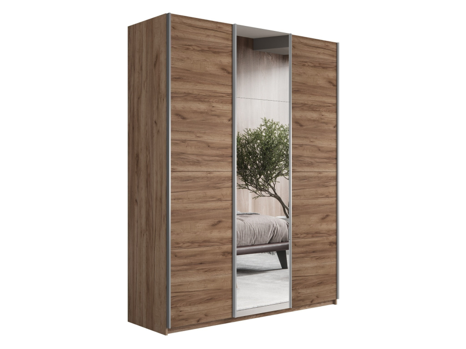 Шкафы-купе 3-х дверные, Шкаф Прайм трио 2ДСП+1зеркало 2300 х 1800 х 570