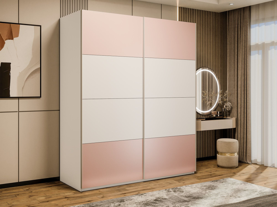 Шкафы-купе 2-х дверные, Шкаф-купе Эста 2-х дверный ДСП/Стекла пудра/Доводчик 160х66х240