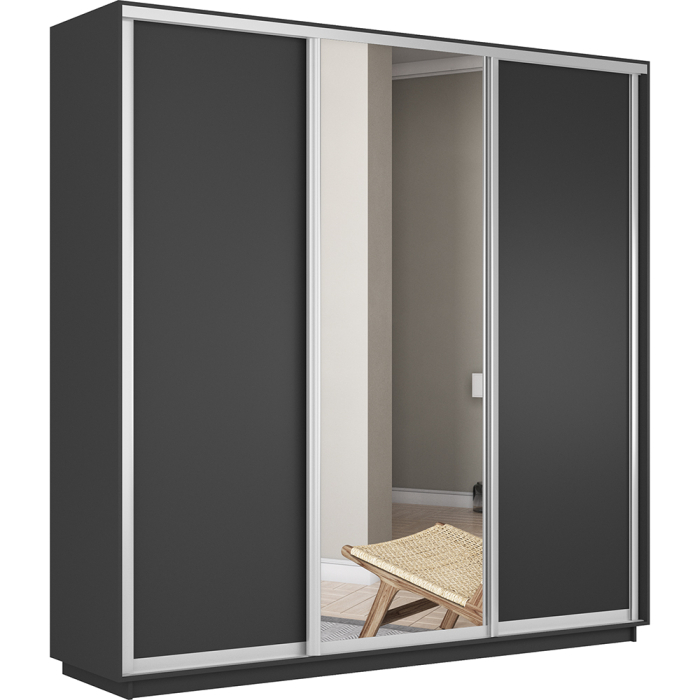 Шкафы-купе, Шкаф-купе Экспресс Медиум (1 зеркало) трио 2200 x 1800 x 600