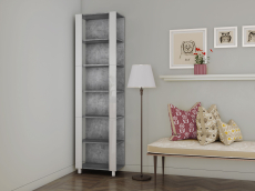 Открытые, Стеллаж модульный Универсальный 35х44х220 Белое стекло