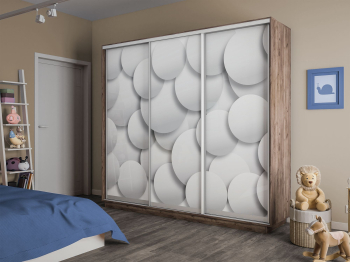 Шкаф-купе Экспресс 3-х дверный Фотопечать Шары Стекла 210х45х240