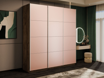 Шкаф-купе Эста 3-х дверный Стекла пудра/Доводчик 270х66х240