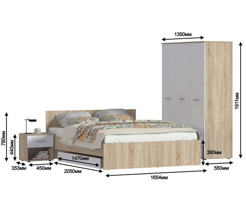 Спальные гарнитуры, Спальня Мамбо Комплект 2