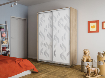 Шкаф-купе Экспресс 2-х дверный Фотопечать Ленты Стекла 140х45х240