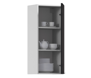 Регина РП-140 Полка Белый/Витрина алюминий Черный матовый/стекло Бронза