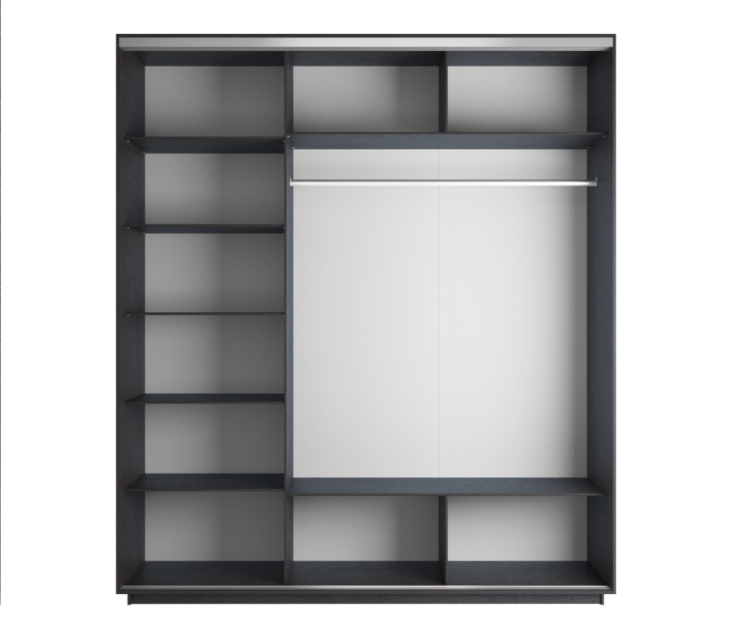 Шкафы-купе, Шкаф-купе Экспресс Медиум (2 зеркала) трио 2400 x 2100 x 600