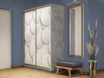 Шкаф-купе Экспресс 2-х дверный Фотопечать Шары Стекла 120х60х240