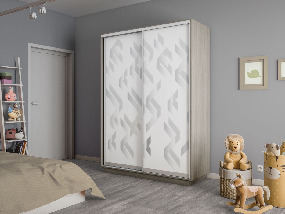 Шкафы-купе 2-х дверные, Шкаф-купе Экспресс 2-х дверный Фотопечать Ленты Стекла 120х60х240