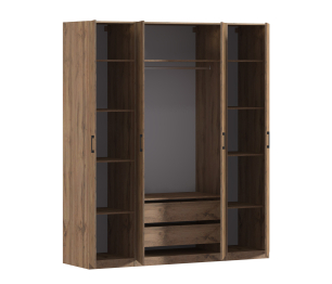 Шкаф четырехдверный Макс 2000 мм, вариант №1 (ЛДСП, корпус дуб вотан)