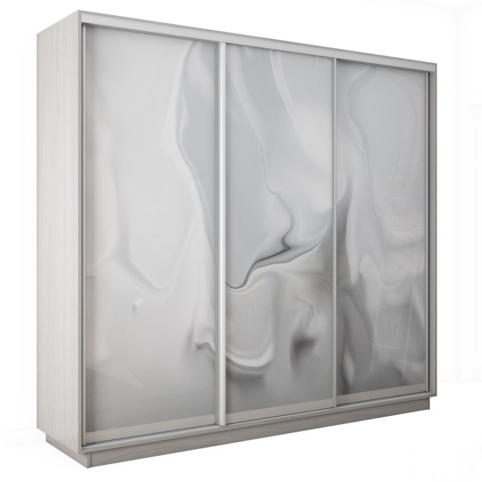 Шкафы-купе 3-х дверные, Шкаф-купе Экспресс 3-х дверный Фотопечать Шелк Стекла 180х60х220