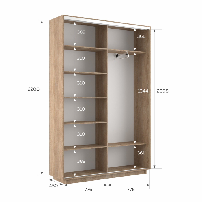 Шкафы-купе 2-х дверные, Шкаф-купе Экспресс 2-х дверный Фотопечать Ленты Стекла 160х45х220