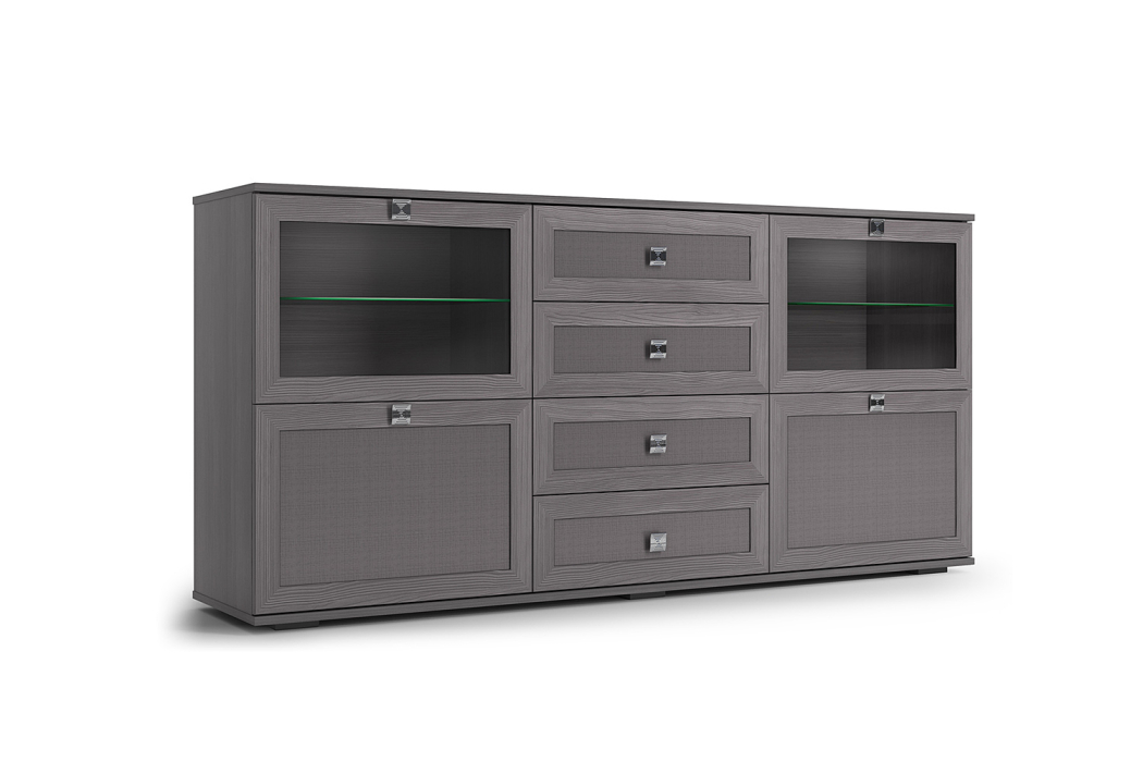 Комоды, Комодино Парма НЕО, лиственница темная, экокожа дила