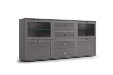 Комоды, Комодино Парма НЕО, лиственница темная, экокожа дила