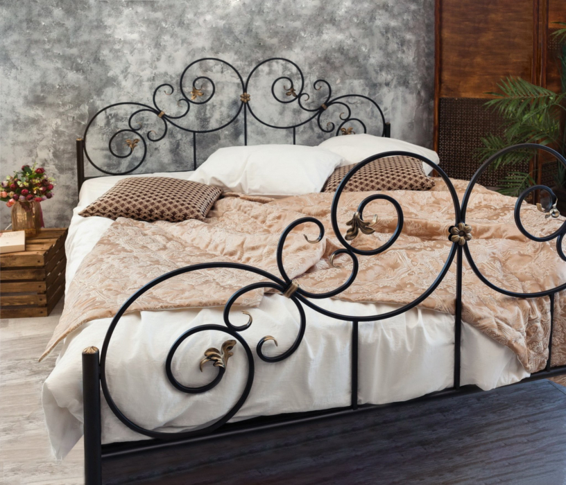 Кованые кровати, Кованая кровать Афина 1.6 с двумя спинками