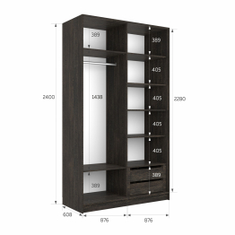 Шкаф-купе Эста Зеркало+Зеркало 180х66х240