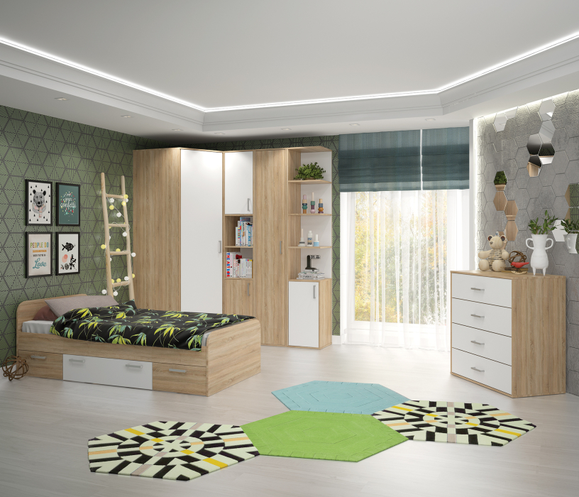 Мика (дуб сонома/белый)