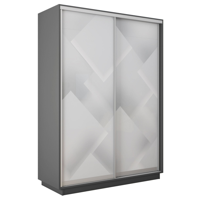 Шкафы-купе 2-х дверные, Шкаф-купе Экспресс 2-х дверный Фотопечать Квадрат Стекла 140х60х220